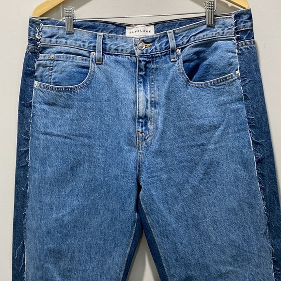 SLVRLAKE London Jeans Re-work Paneled 2 Tone Reverse Denim Jeans Size 32 - Picture 4 of 16